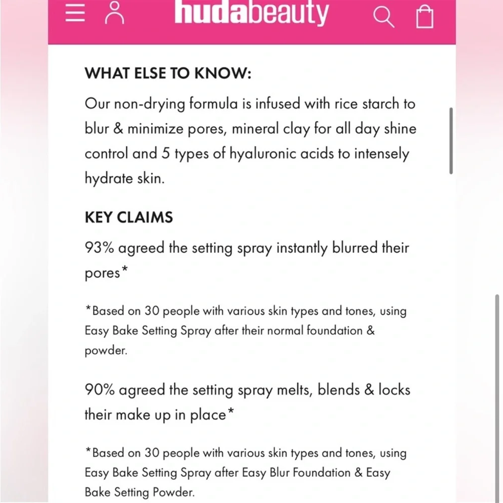 Huda Beauty Easy Bake Setting Spr4y Full Size NIB New In Box